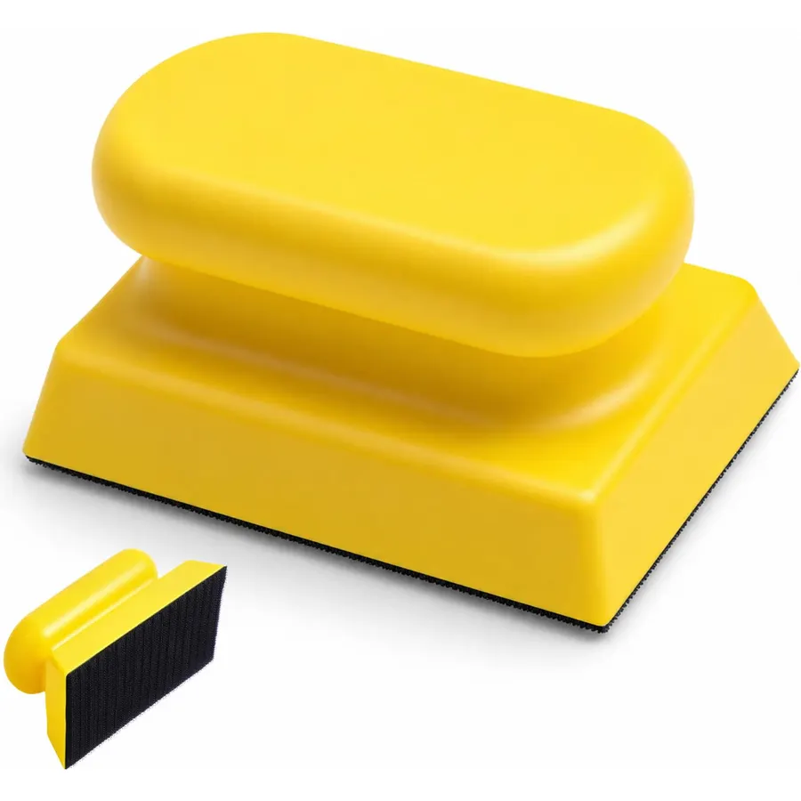 1 Pack Hook and Loop Sanding Block, Sander Block, Yellow