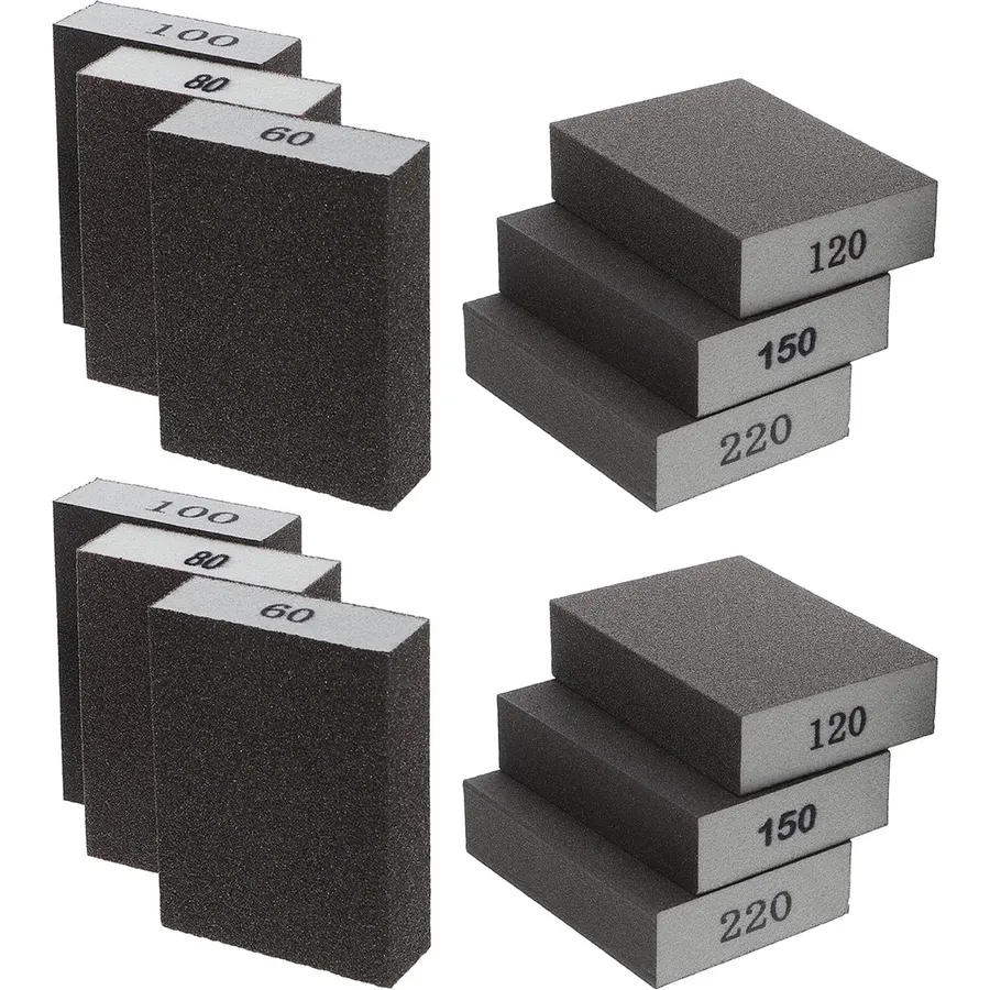 12pcs Sponge Sanding Blocks, Double-Sided Manual Pads