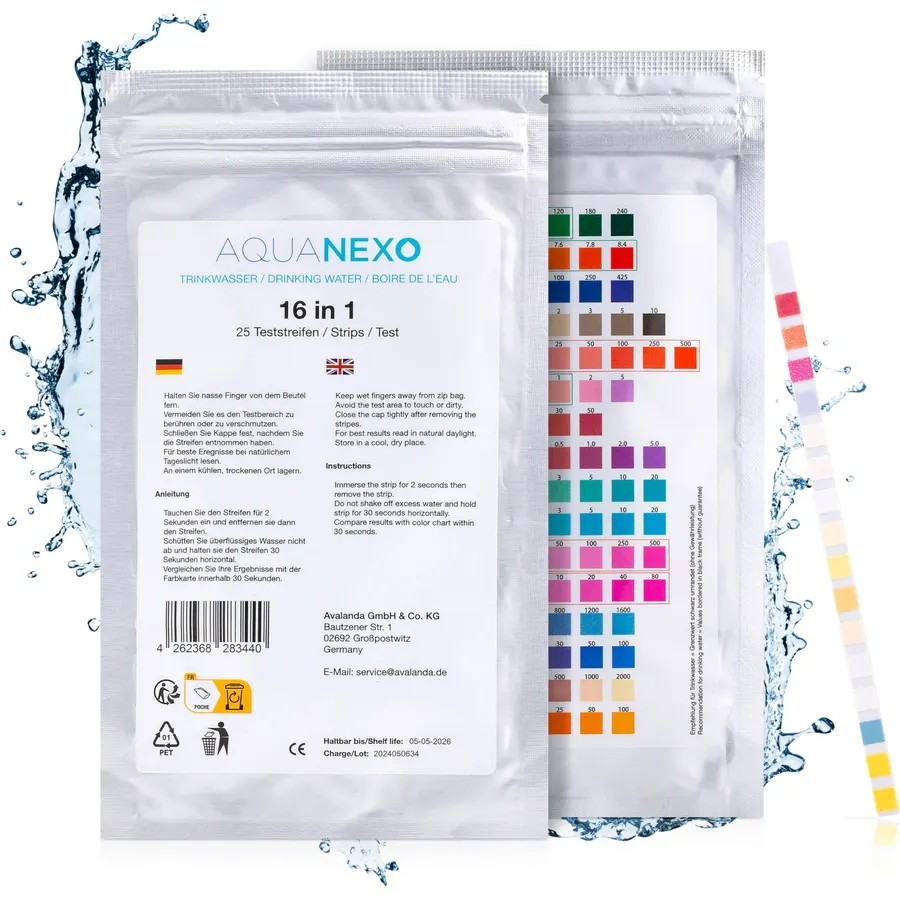 16-in-1 Drinking Water Test Kit, 25 Strips for Tap & Well Water