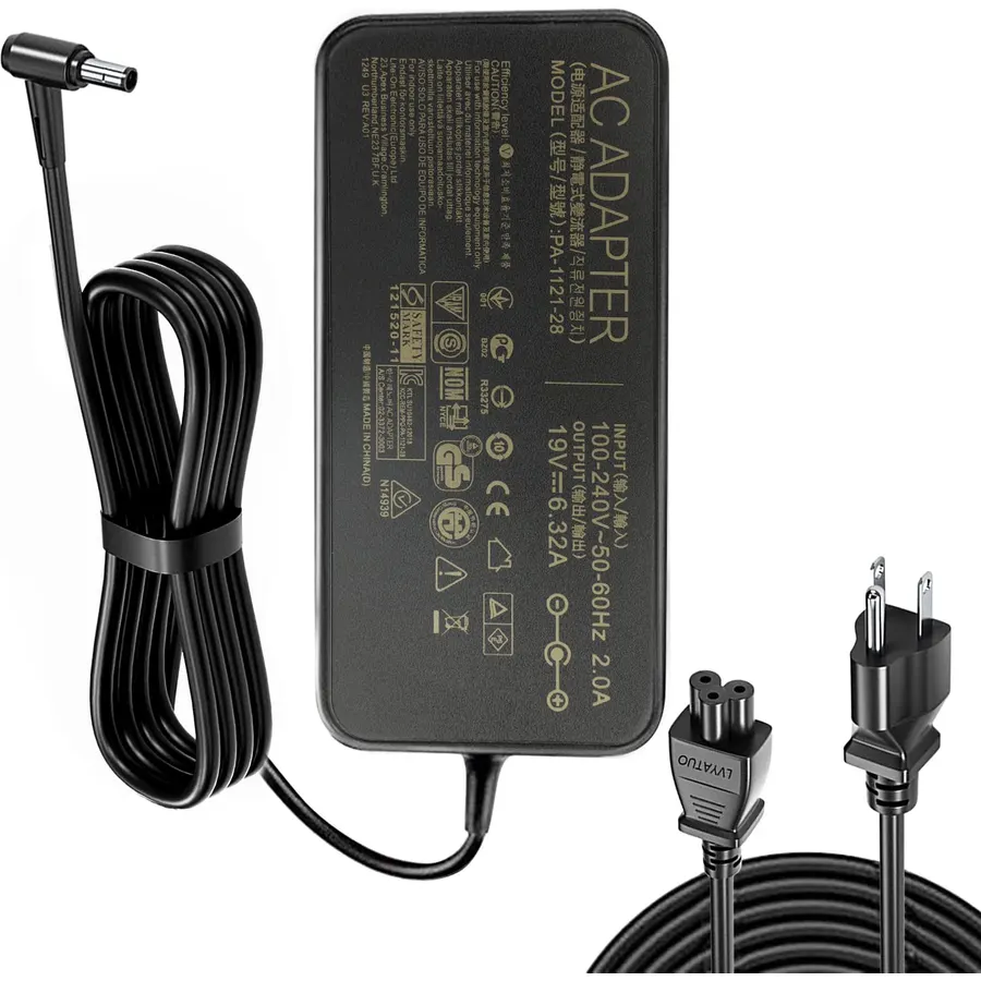19V 6.32A 120W AC Adapter Fit for Asus FX504 UX510UW N56J N56VM N56VZ N750 N500 G50 N53S N55 Laptop, A15-120P1A PA-1121-28 Charger