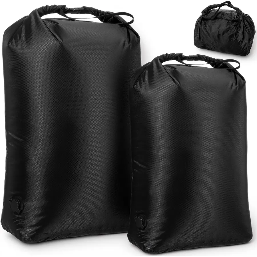 2 Pack Compression Organizer Bags, Pump Free Waterproof Space Saving, Black