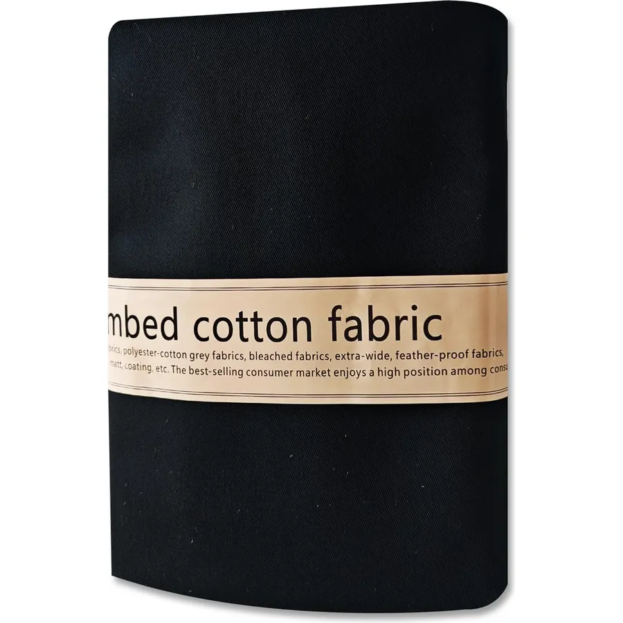 2 Yard Black Twill Cotton Canvas Fabric,Natural Thick Cotton Poplin Fabric by The Yard,59 Inches Wide 100% Cotton, Embroidery Muslin Quilting Fabric Material for Sewing Material Apparel Cloth