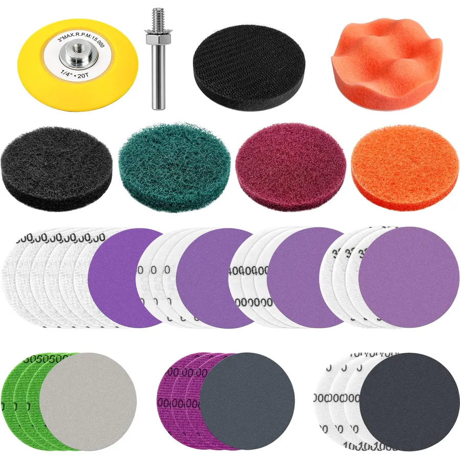38PCS Car Headlight Restoration Kit, 2.87" Headlight Cleaning Set