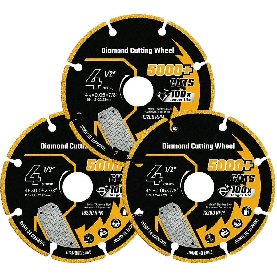 4 1/2 in Cut Off Wheel Diamond Cutting Wheel for Metal 7/8" Arbor