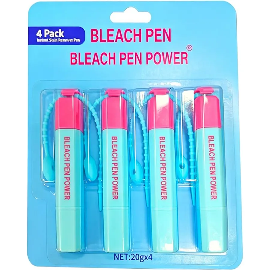 4PCS Bleach Pen Gel,Bleach Pen for Clothing,Stain Remover Pen,Travel Size Toiletries,Travel Essentials,Travel Accessories,Lnstantly Remove Stains byBLEACH PEN POWER