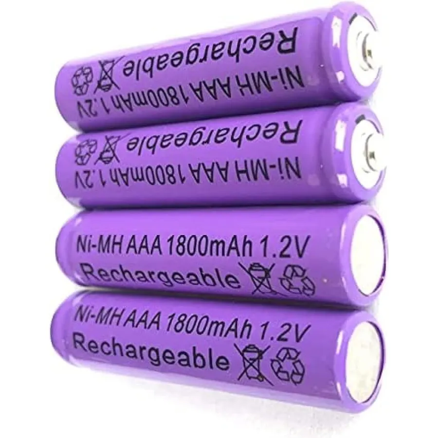 【4pcs】 Rechargeable Battery AAA Ni-Mh Rechargeable Battery 1.2V 1800 Mah 1.2V(AAA Battery Size: 10.5×44.5mm)