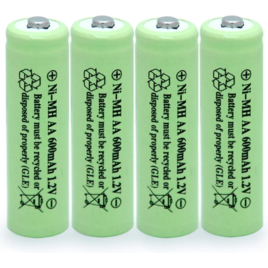 【4pcs】 Solar Light Batteries AA Ni-MH 600mAh 1.2V Rechargeable for Garden Lights Remotes Mice