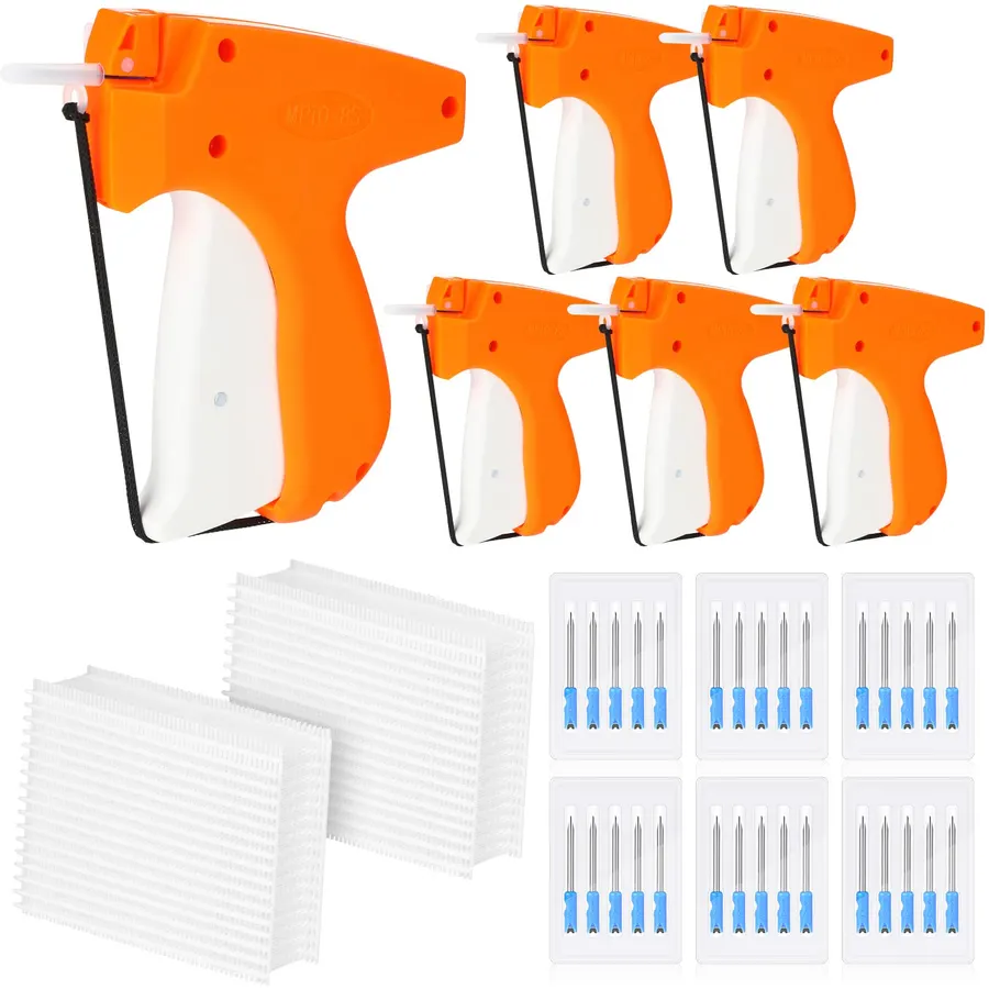 6 Sets Tagging Gun for Clothing Tag Attacher Gun for Standard Retail Price Quick Clothing Fixer with Needles and Barbs Fasteners for Store Warehouse Consignment