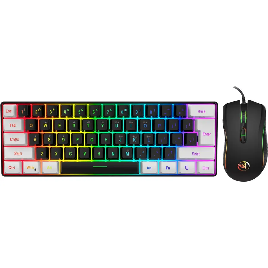 60% Gaming Keyboard and Mouse Combo Compact Mechanical Keyboard 61 Keys