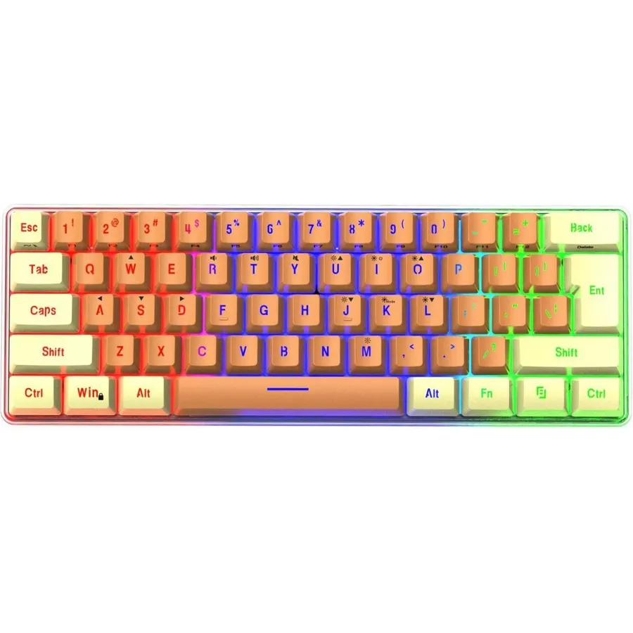 61 Keys Wired Gaming Keyboard with RGB Backlit Mechanical Keyboard