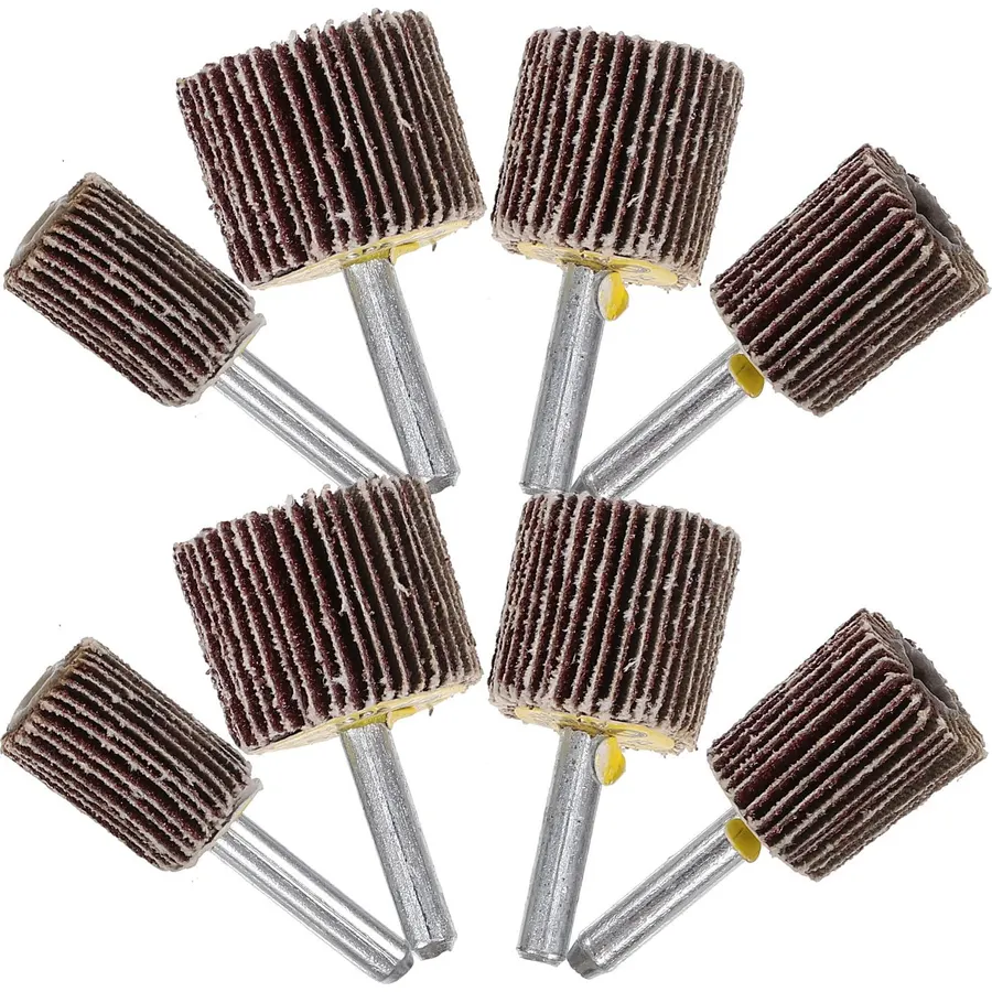 8pcs MM Shank Flap Wheel Abrasive Grinding Head
