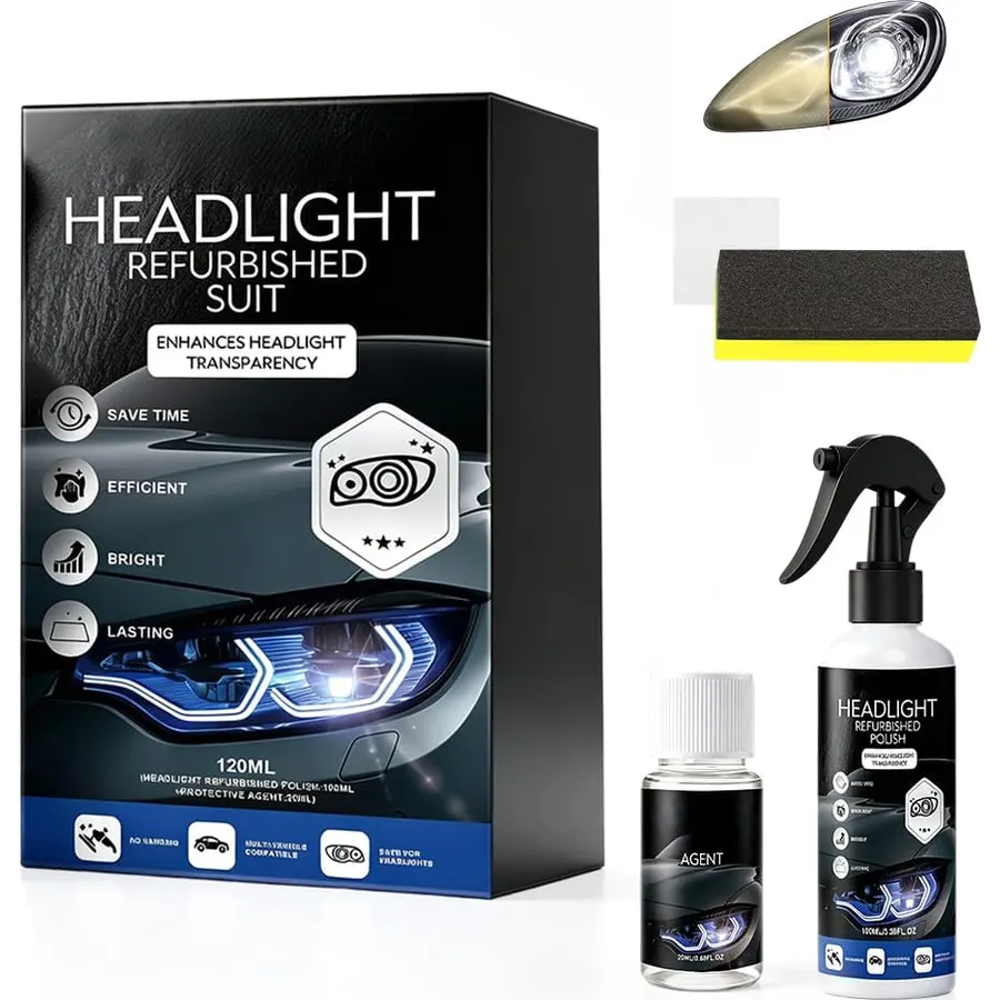 Automotive Headlamp Restoration Fluid Kit, 1Pcs