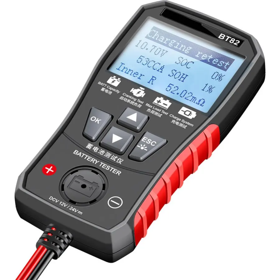 Bt82 12v 24v Digital Car Battery Tester with Easy Read Display