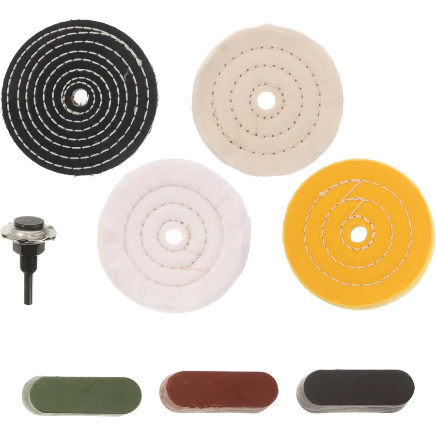 Buffing Polishing Wheel Set with Compounds Inch for Metal Hardware