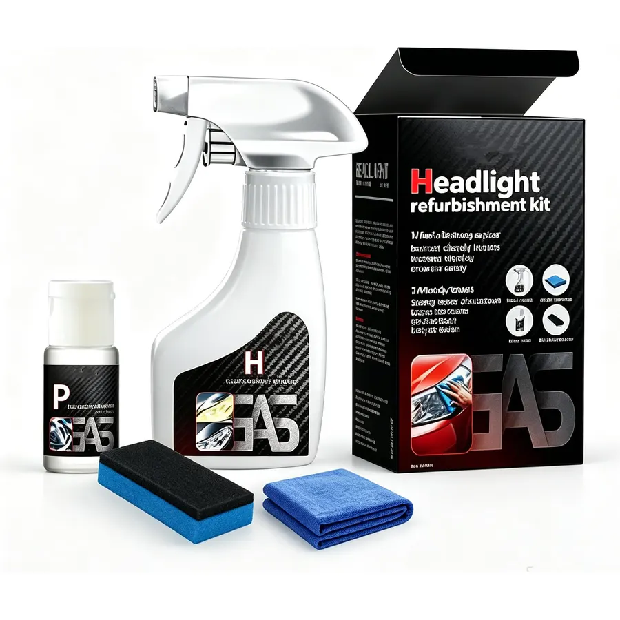 CEVILIA Headlight Restoration Spray,Headlights Refurbishment Kit Fast Process Resists Yellowing Oxidation
