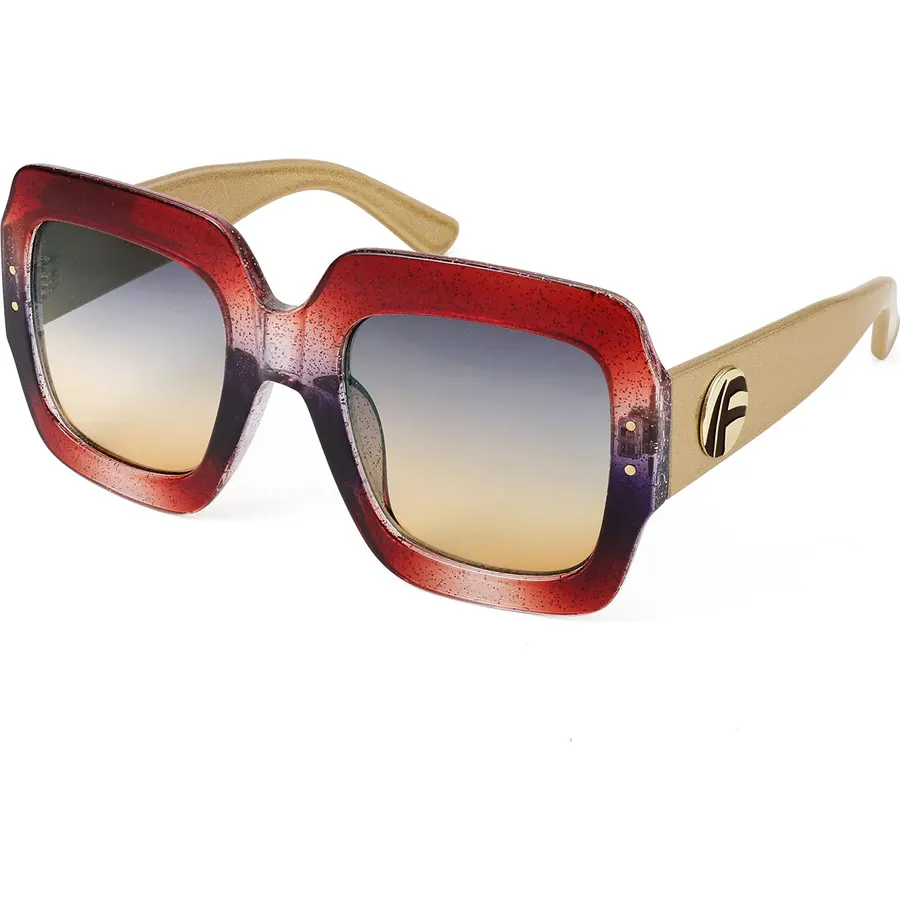 FEISEDY Retro Trendy Square Sunglasses for Women Oversized Stylish Inspired Shades Vintage Desinger Sunglasses B2276