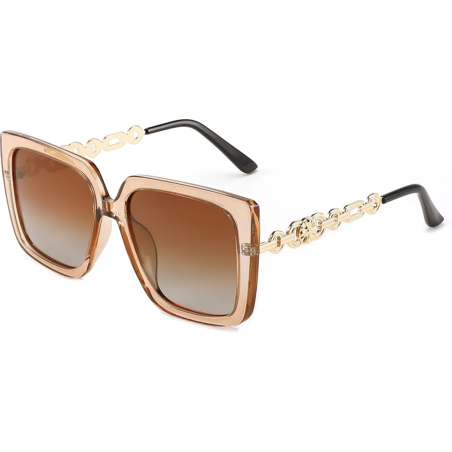 FEISEDY Womens Polarized Cat Eye Sunglasses Vintage Oversized Square B0003