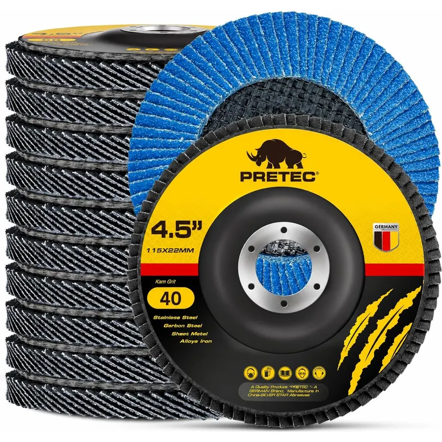 Flap Discs 4 1/2 for Angle Grinder 40 Grit Type 27, 12PCS