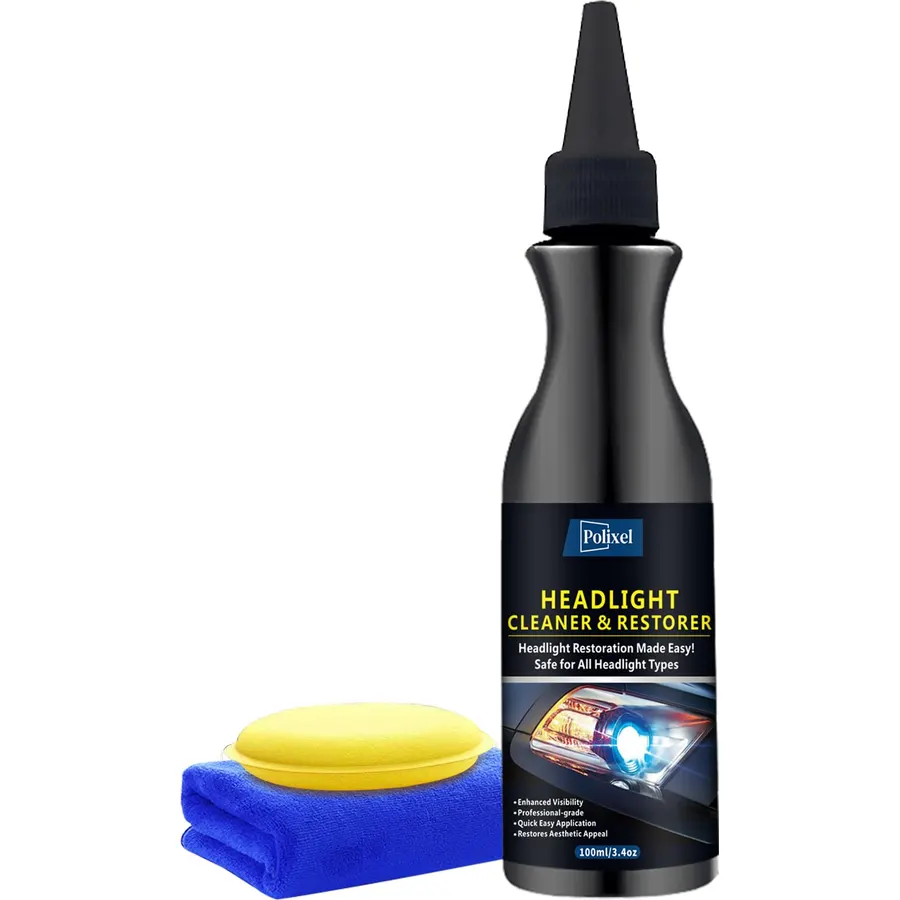 Headlight Cleaner & Restoration Kit - Professional Headlight Lens Cleaner & Restorer for Yellowed, Oxidized & Hazy Headlights Instantly Restores Clarity & UV Protection for All Car Headlamp