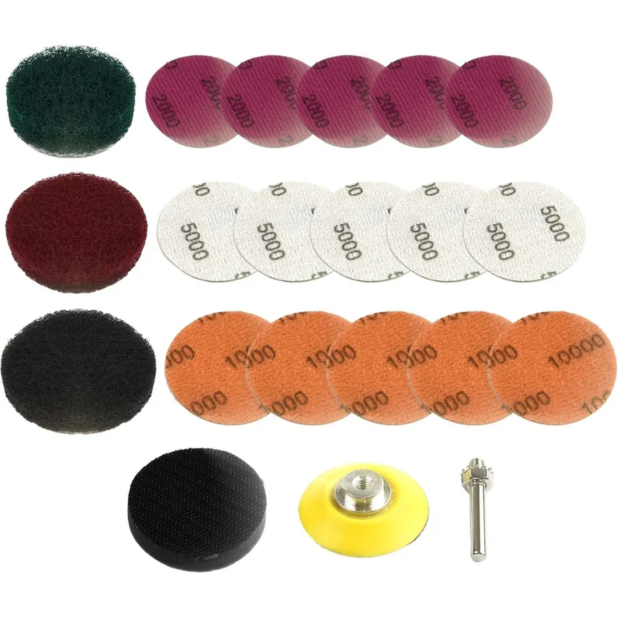 Headlight Restoration Kit 2 Inch Drill Polishing Pads Sanding Discs Set for Yellowed Cloudy Lens Repair Car Truck