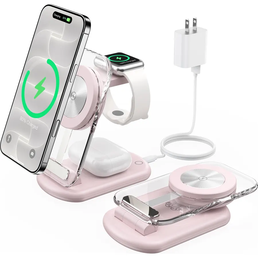 Mukiya 3 in 1 Magnetic Wireless Charging Station for iPhone 18 Pro max/Duo