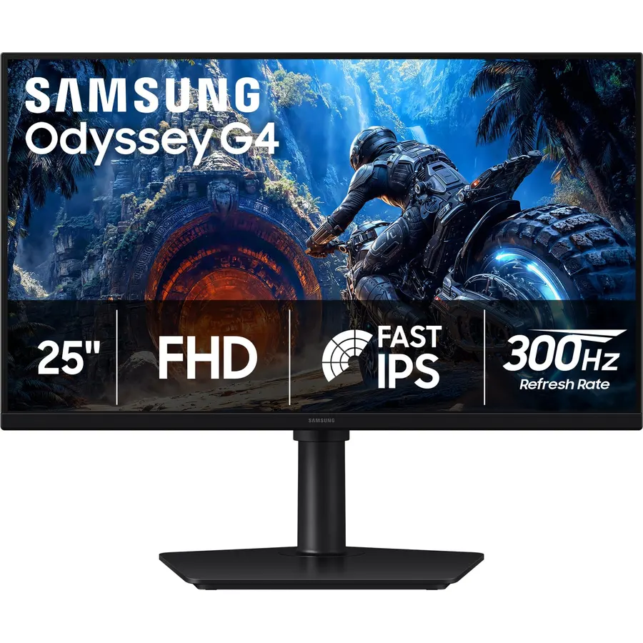 SAMSUNG 25 Inch Odyssey G4 Series FHD Gaming Monitor, IPS, 240Hz, 1ms, G-Sync Compatible, AMD FreeSync Premium, HDR10, Ultrawide Game View, DisplayPort, HDMI, Fully Adjustable Stand, LS25BG402ENXGO