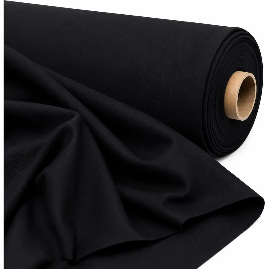 Sedona Designz 60" Wide Black Premium Cotton Blend Broadcloth Fabric - Lightweight Smooth Durable Soft Wrinkle-Resistant Dress Shirt Bed Sheet Home Decor Craft Sewing Fabric (1 Yard)