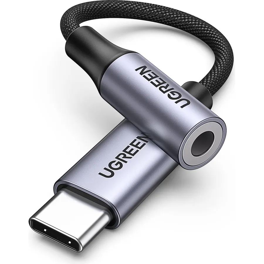 UGREEN USB C to 3.5mm Audio Adapter Type C to Aux 24bit/96kHz, Grey